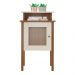 Mesa Lateral Retangular Charlotte 1 PT Cinamomo e Off White