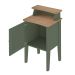 Mesa Lateral Retangular Charlotte 1 PT Verde Menta e Carvalho