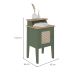 Mesa Lateral Retangular Charlotte 1 PT Verde Menta e Carvalho