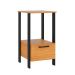 Mesa Lateral Retangular Elise 100% MDF 1 Gaveta Freijó e Preta