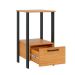 Mesa Lateral Retangular Elise 100% MDF 1 Gaveta Freijó e Preta