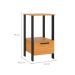 Mesa Lateral Retangular Elise 100% MDF 1 Gaveta Freijó e Preta