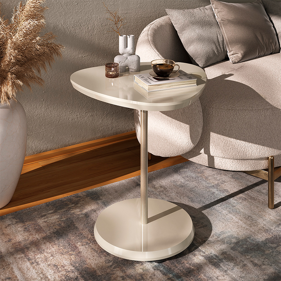 Mesa Lateral Triangular Bel Off White