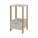 Mesa Lateral de Escritório Emily 100% MDF 1 Gaveta Off White e Freijó