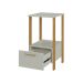 Mesa Lateral de Escritório Emily 100% MDF 1 Gaveta Off White e Freijó