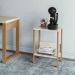 Mesa Lateral de Escritório Lanes 100% MDF Off White e Freijó 40 cm