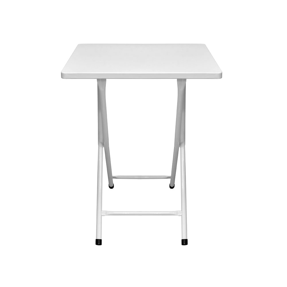 Mesa Quadrada Dobrável com Tampo Aço Erica Branca