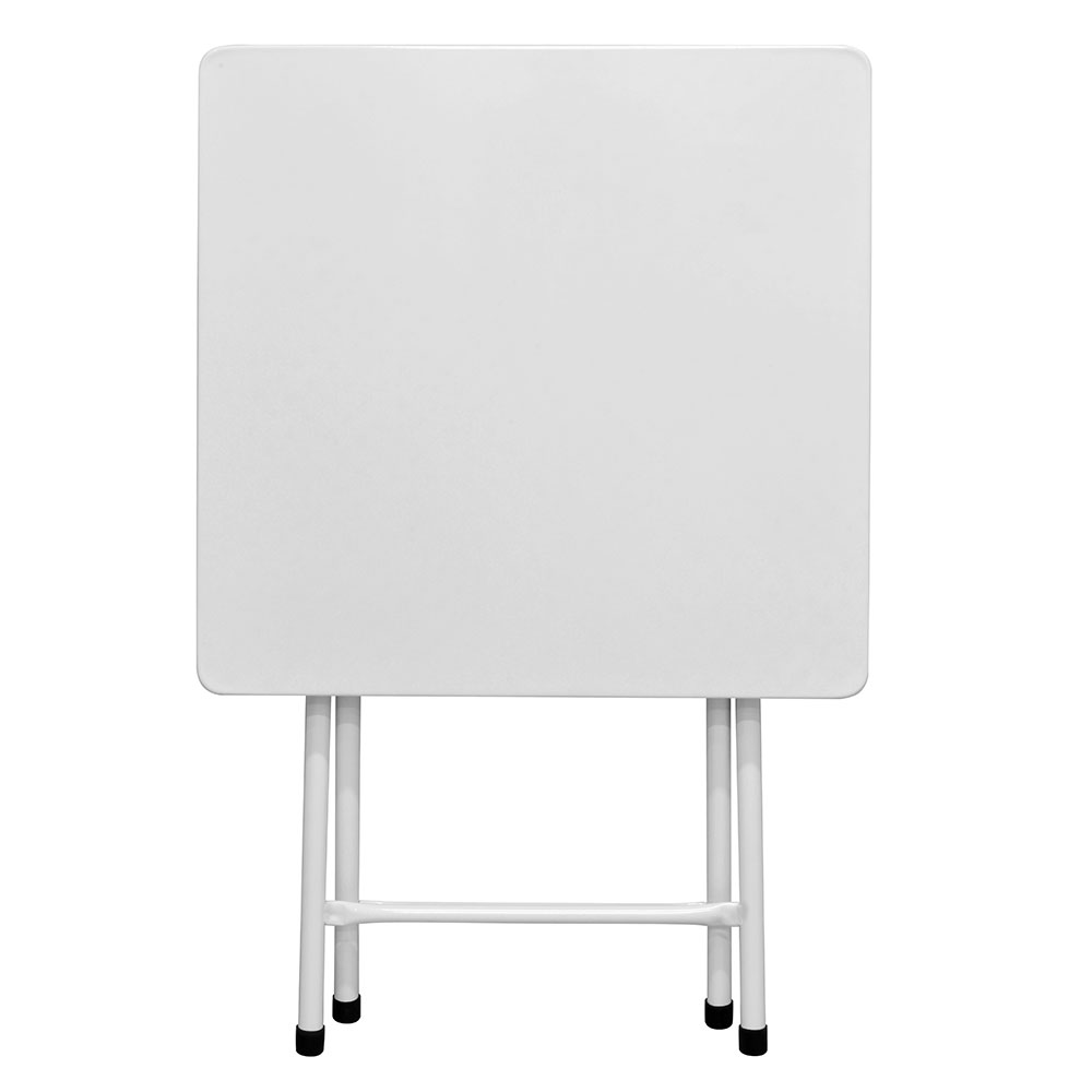 Mesa Quadrada Dobrável com Tampo Aço Erica Branca