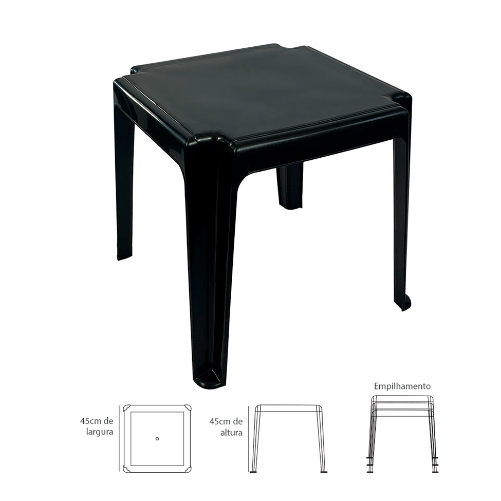 Mesa de Apoio Lateral para Área Externa Lesis Preta