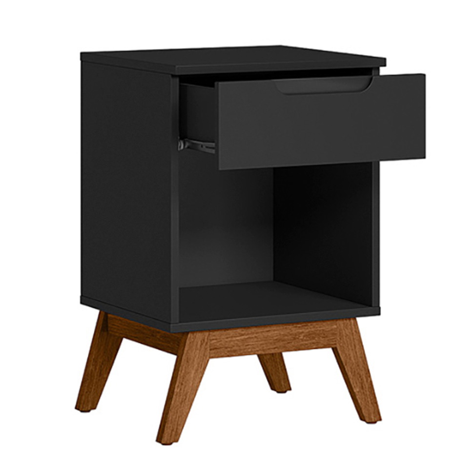 Mesa de Cabeceira Alpi 1 Gaveta Preta