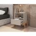 Mesa de Cabeceira Antares 1 Gaveta Off White e Cedro