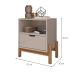 Mesa de Cabeceira Antares 1 Gaveta Off White e Cedro
