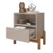 Mesa de Cabeceira Antares 1 Gaveta Off White e Cedro