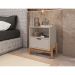 Mesa de Cabeceira Antares 1 Gaveta Off White e Cedro