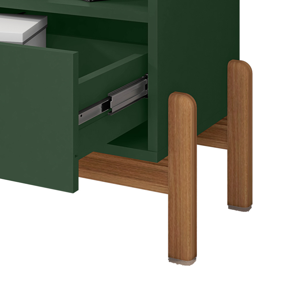 Mesa de Cabeceira Antares 1 Gaveta Verde Oliva e Cedro