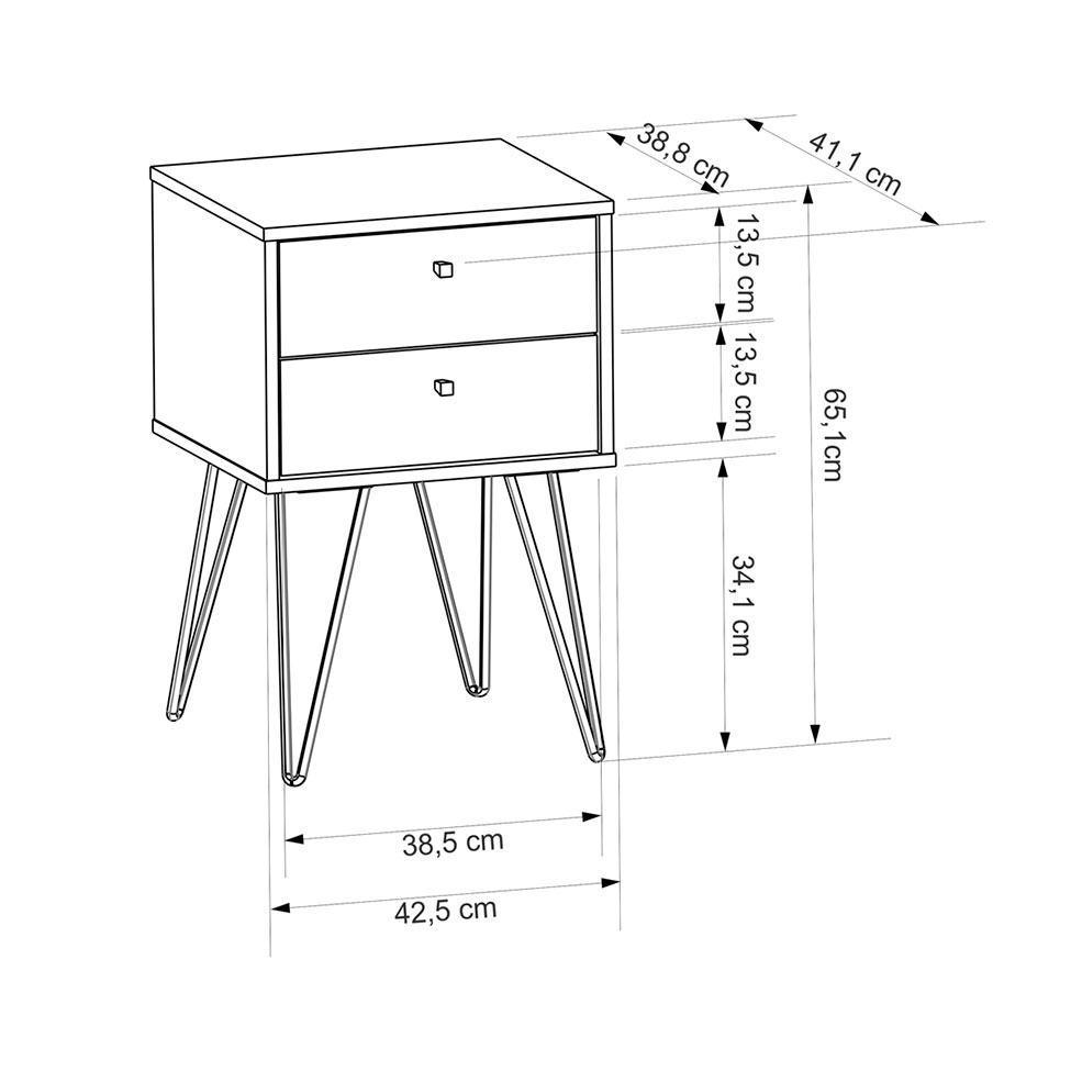 Mesa de Cabeceira Bled 2 GV Preta