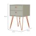Mesa de Cabeceira Bled 2 Gavetas Off White e Cobre