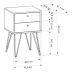 Mesa de Cabeceira Bled 2 Gavetas Off White e Cobre