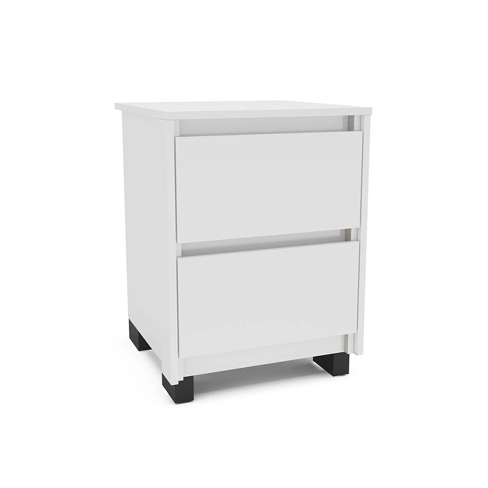 Mesa de Cabeceira Coimbra 2 Gavetas Branca