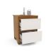 Mesa de Cabeceira Coimbra 2 Gavetas Freijó e Off White