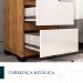Mesa de Cabeceira Coimbra 3 Gavetas Freijó e Off White