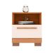 Mesa de Cabeceira Eden 1 Gaveta Freijó e Off White