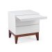 Mesa de Cabeceira Fresh com Suporte Extensível 2 Gavetas Branco e Imbuia