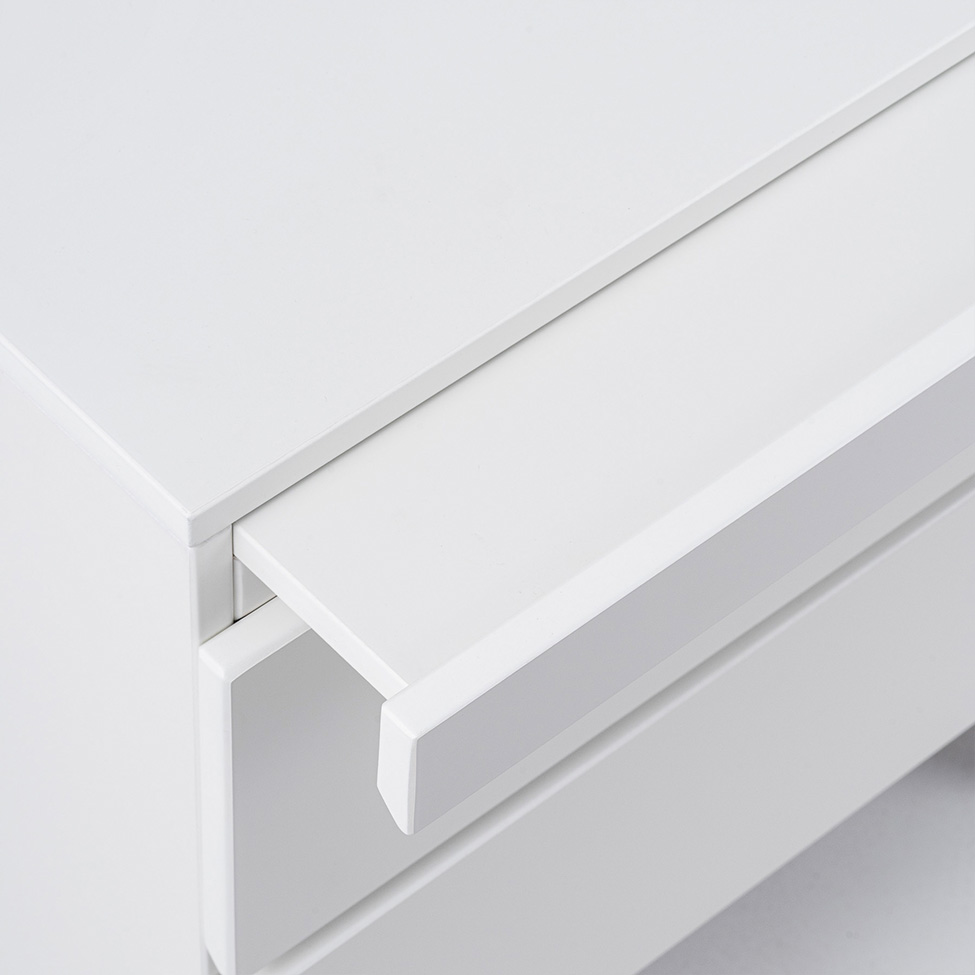 Mesa de Cabeceira Fresh com Suporte Extensível 2 Gavetas Branco e Imbuia