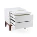 Mesa de Cabeceira Fresh com Suporte Extensível 2 Gavetas Branco e Imbuia
