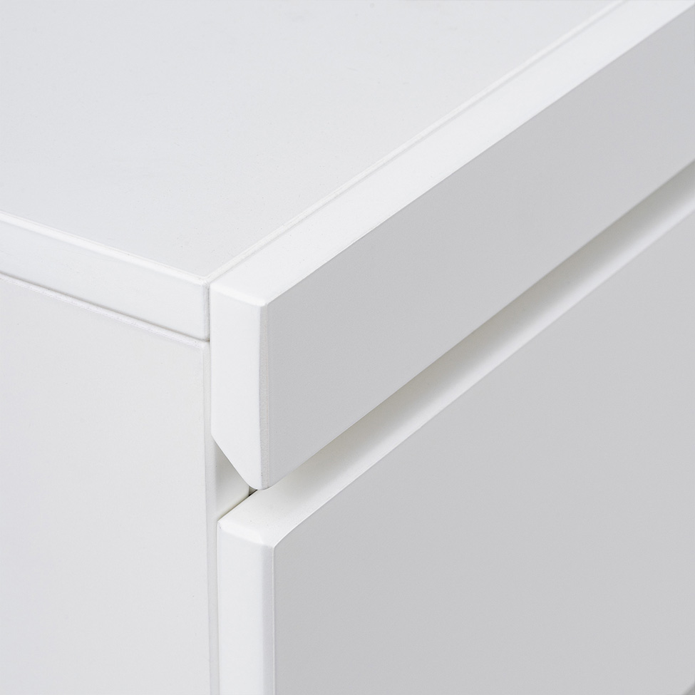 Mesa de Cabeceira Fresh com Suporte Extensível 2 Gavetas Branco e Imbuia