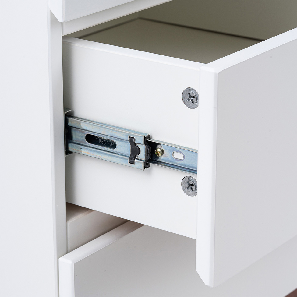 Mesa de Cabeceira Fresh com Suporte Extensível 2 Gavetas Branco e Imbuia