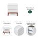 Mesa de Cabeceira Fresh com Suporte Extensível 2 Gavetas Branco e Imbuia