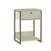 Mesa de Cabeceira Industrial Dijon 1 Gaveta Off White