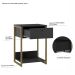 Mesa de Cabeceira Industrial Dijon 1 Gaveta Preta
