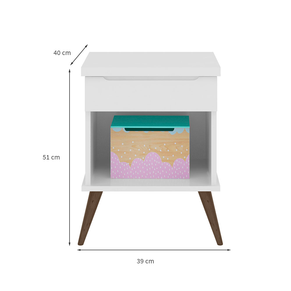 Mesa de Cabeceira Infantil Melinda 1 GV Branca