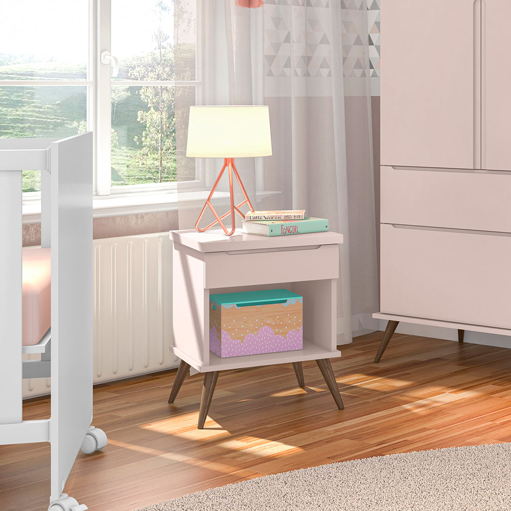 Mesa de Cabeceira Infantil Melinda 1 GV Rosê