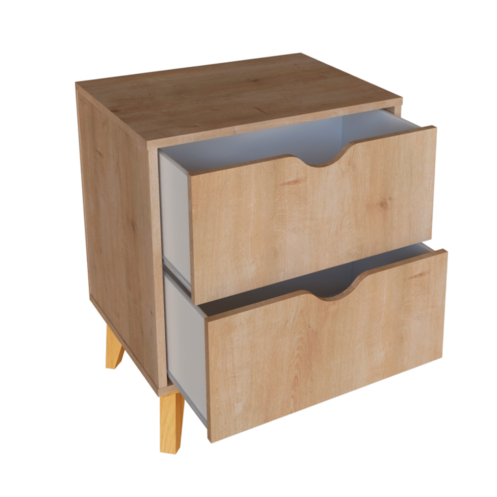 Mesa de Cabeceira Ipanema 2 Gavetas Amadeirada