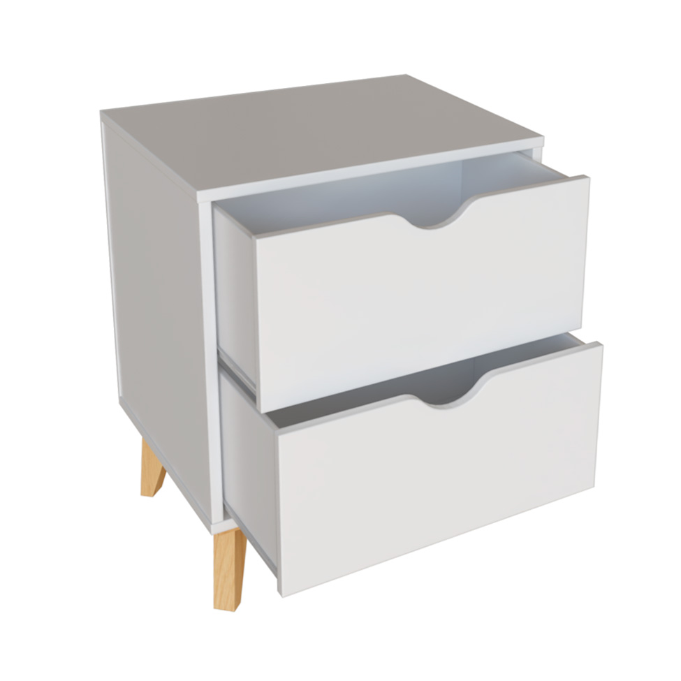 Mesa de Cabeceira Ipanema 2 Gavetas Branca
