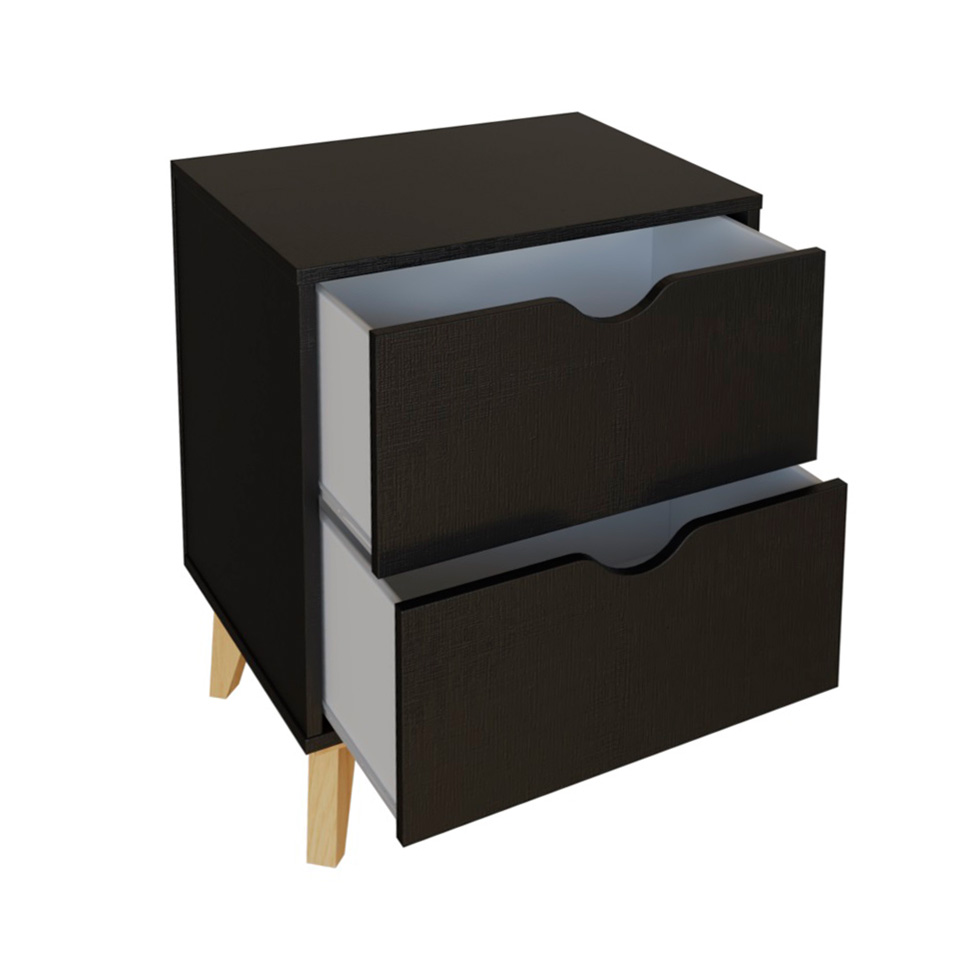 Mesa de Cabeceira Ipanema 2 Gavetas Preta