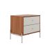 Mesa de Cabeceira Jasper 2 Gavetas Canela e Off White