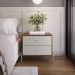 Mesa de Cabeceira Jasper 2 Gavetas Canela e Off White