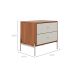 Mesa de Cabeceira Jasper 2 Gavetas Canela e Off White