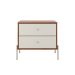 Mesa de Cabeceira Jasper 2 Gavetas Canela e Off White