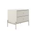 Mesa de Cabeceira Jasper 2 Gavetas Off White e Champanhe