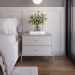 Mesa de Cabeceira Jasper 2 Gavetas Off White e Champanhe