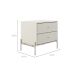 Mesa de Cabeceira Jasper 2 Gavetas Off White e Champanhe
