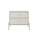 Mesa de Cabeceira Jasper 2 Gavetas Off White e Champanhe
