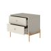 Mesa de Cabeceira Jasper 2 Gavetas Off White e Dourada