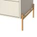 Mesa de Cabeceira Jasper 2 Gavetas Off White e Dourada