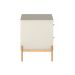 Mesa de Cabeceira Jasper 2 Gavetas Off White e Dourada